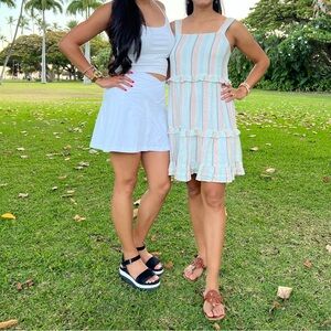 Rails White Pleated Tiered Sundress